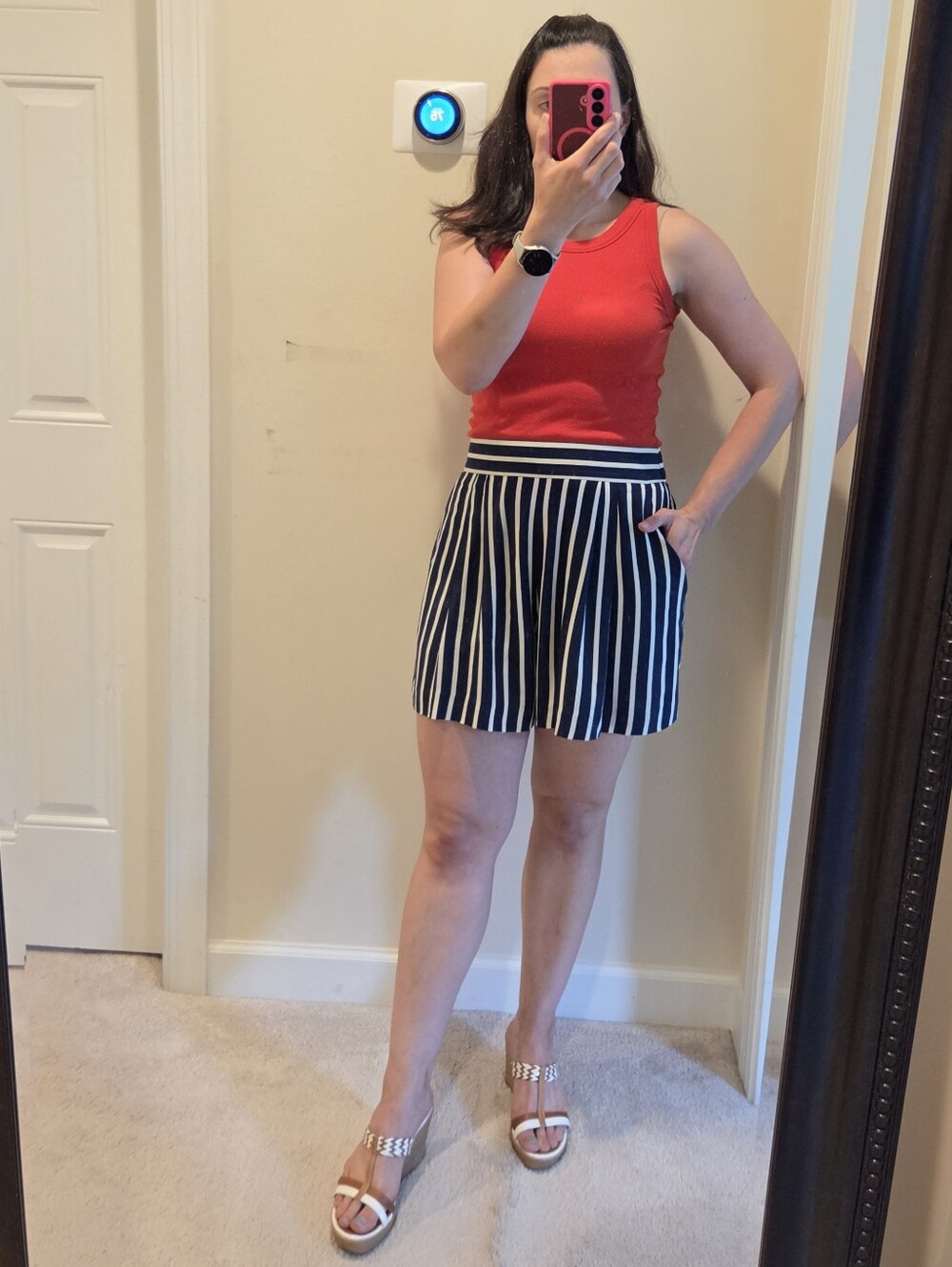​H&M High-Waisted Striped Navy & White Shorts (NWOT) | Size 8